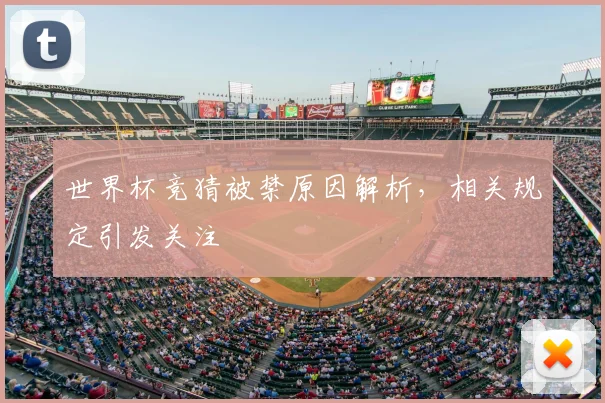 世界杯竞猜被禁原因解析，相关规定引发关注